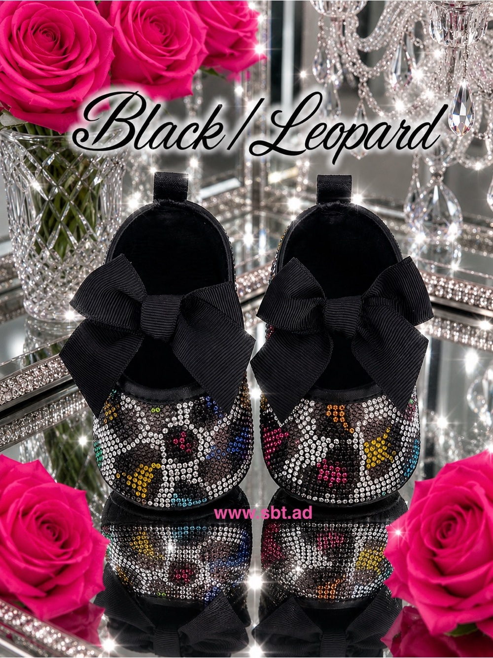 NWT Cute Baby Girl Shoes Sparkling Bling Swarovski Rhinestone Mary Jane Flats - Picture 5 of 15